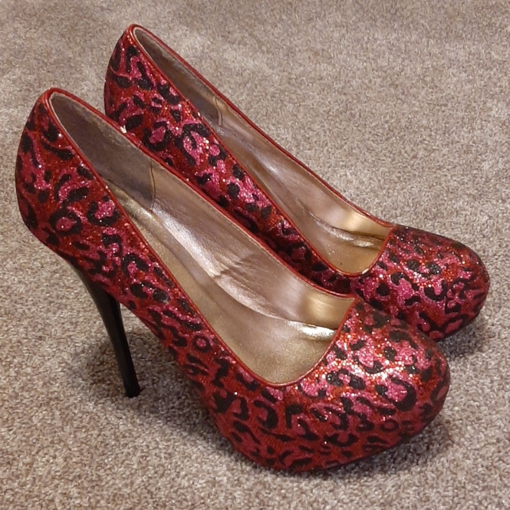 Pink, Red & Black 4 inch stiletto heels